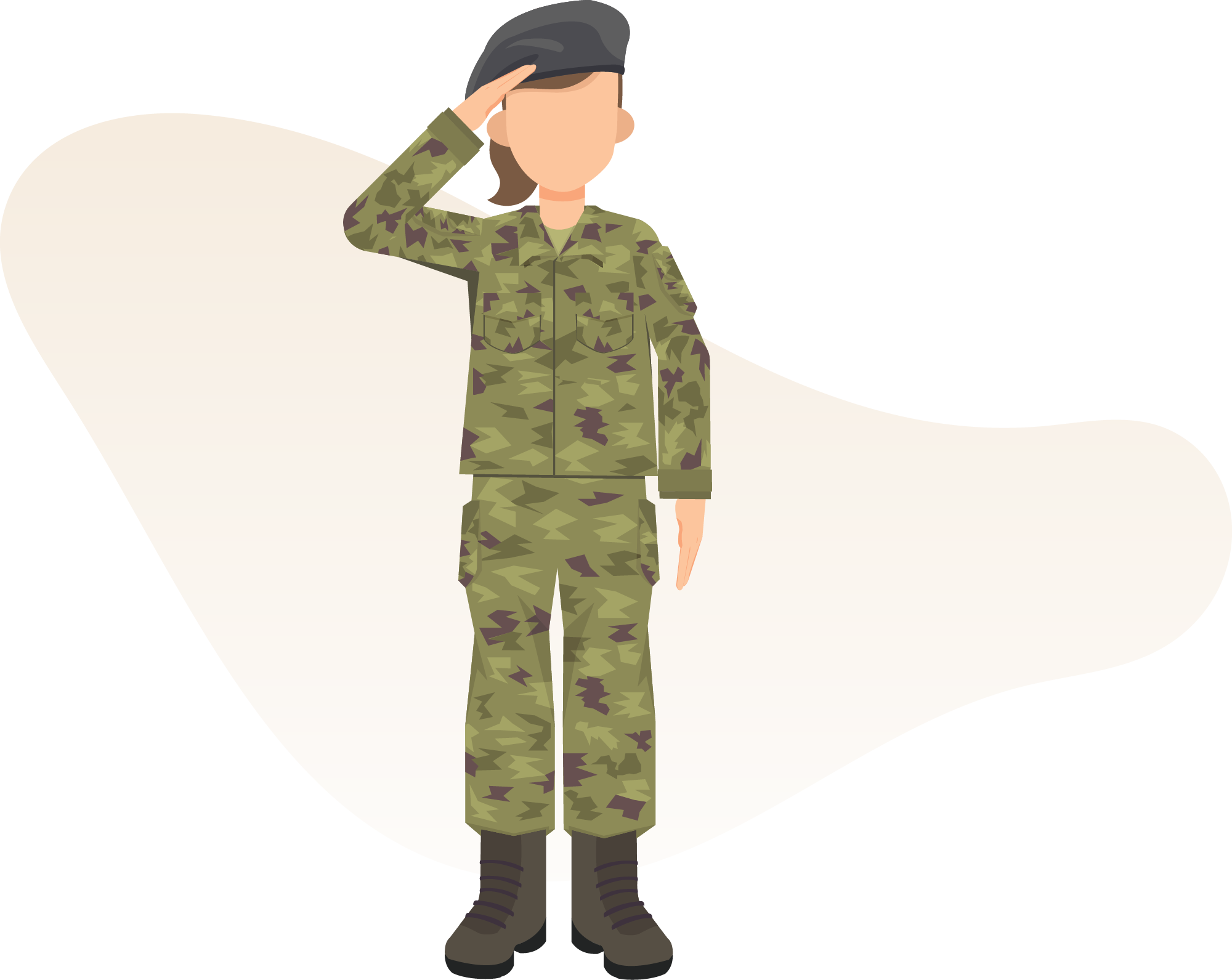 Military solider saluting graphic
