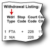 Withdrawal codes