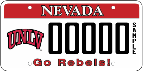 University Nevada Las Vegas plate