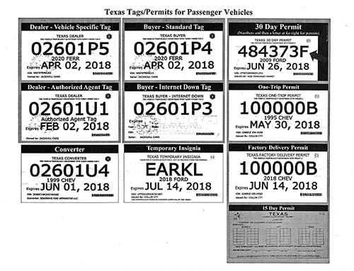 Scans of Texas buyer tags
